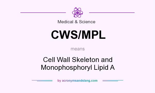 What does CWS/MPL mean? It stands for Cell Wall Skeleton and Monophosphoryl Lipid A