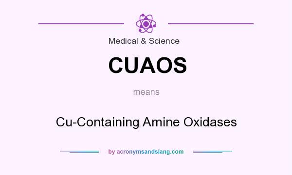 What does CUAOS mean? It stands for Cu-Containing Amine Oxidases