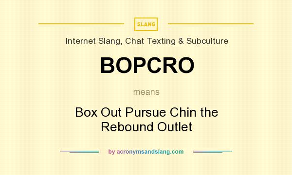 What does BOPCRO mean? It stands for Box Out Pursue Chin the Rebound Outlet