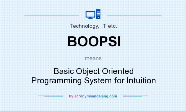 What does BOOPSI mean? It stands for Basic Object Oriented Programming System for Intuition