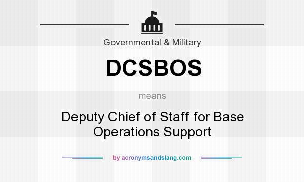 What does DCSBOS mean? It stands for Deputy Chief of Staff for Base Operations Support