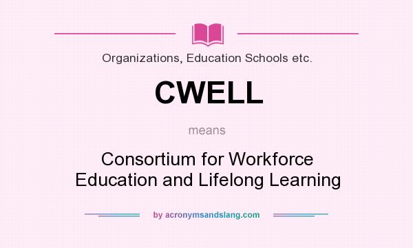 What does CWELL mean? It stands for Consortium for Workforce Education and Lifelong Learning