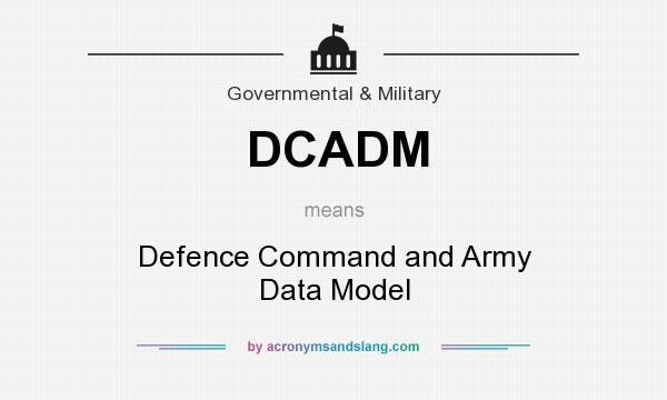 What does DCADM mean? It stands for Defence Command and Army Data Model