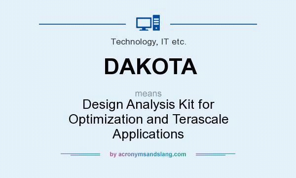 What does DAKOTA mean? It stands for Design Analysis Kit for Optimization and Terascale Applications