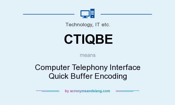 What does CTIQBE mean? It stands for Computer Telephony Interface Quick Buffer Encoding