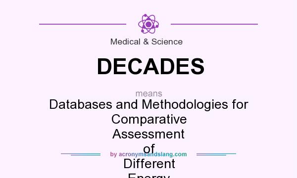 What does DECADES mean? It stands for Databases and Methodologies for Comparative Assessment of Different Energy Sources