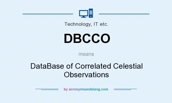 What does DBCCO mean? It stands for DataBase of Correlated Celestial Observations