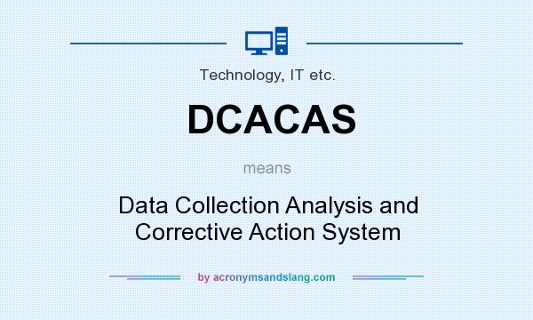 What does DCACAS mean? It stands for Data Collection Analysis and Corrective Action System