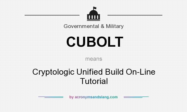 What does CUBOLT mean? It stands for Cryptologic Unified Build On-Line Tutorial