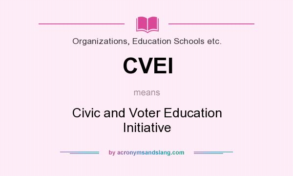 What does CVEI mean? It stands for Civic and Voter Education Initiative