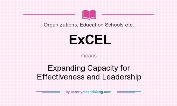 What does ExCEL mean? It stands for Expanding Capacity for Effectiveness and Leadership