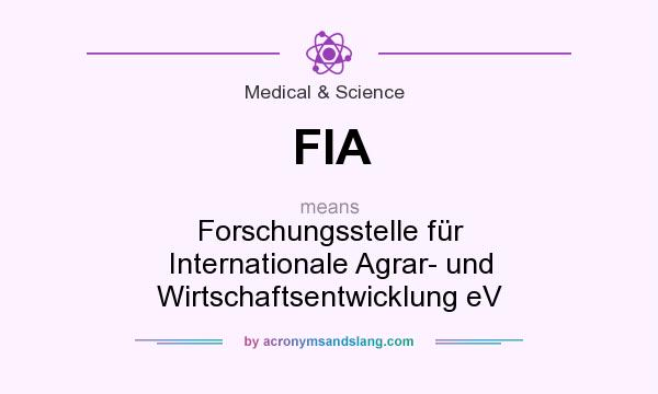 What does FIA mean? It stands for Forschungsstelle für Internationale Agrar- und Wirtschaftsentwicklung eV