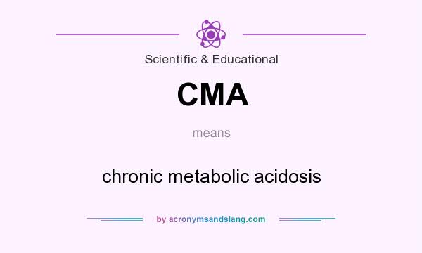 What does CMA mean? It stands for chronic metabolic acidosis