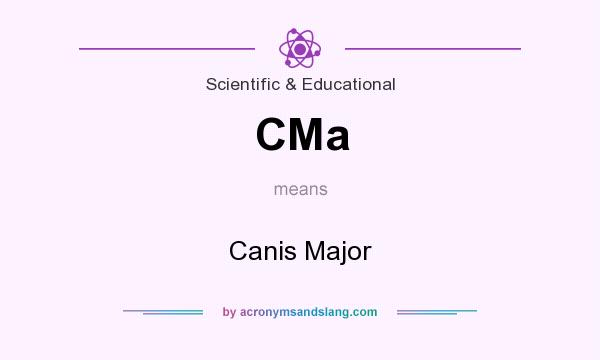 What does CMa mean? It stands for Canis Major