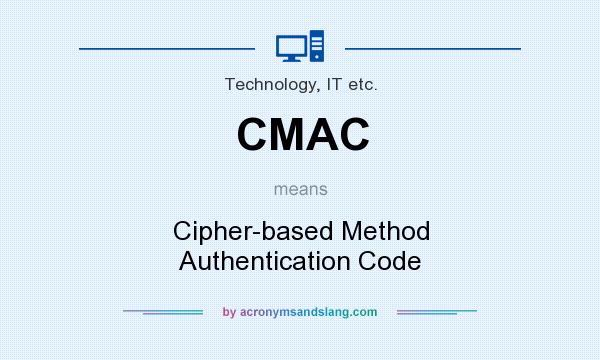 What does CMAC mean? It stands for Cipher-based Method Authentication Code