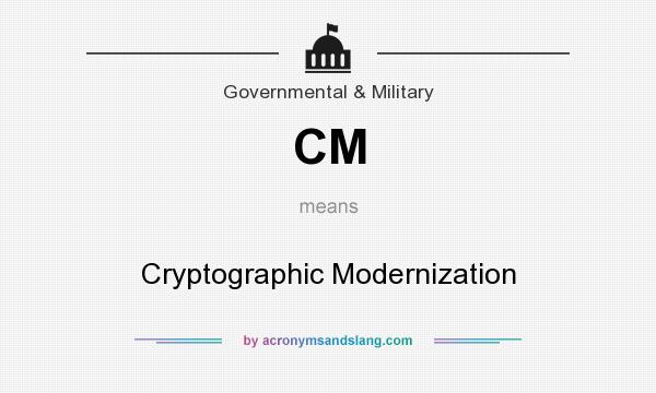 What does CM mean? It stands for Cryptographic Modernization