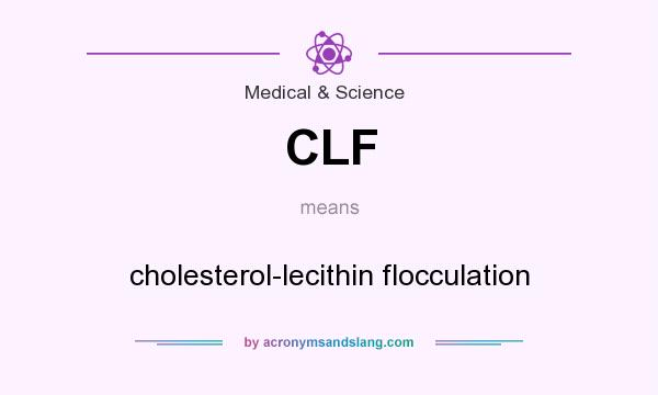 What does CLF mean? It stands for cholesterol-lecithin flocculation