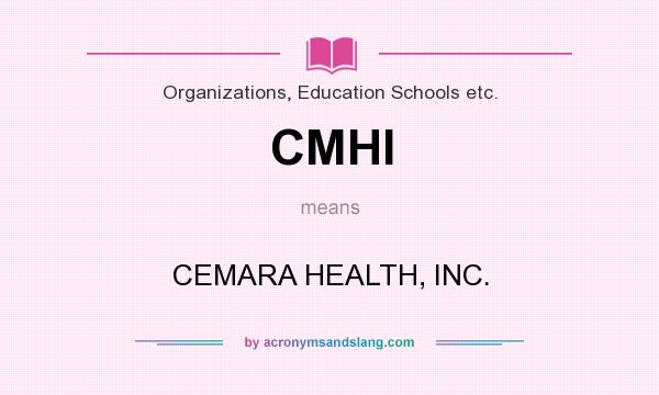 What does CMHI mean? It stands for CEMARA HEALTH, INC.