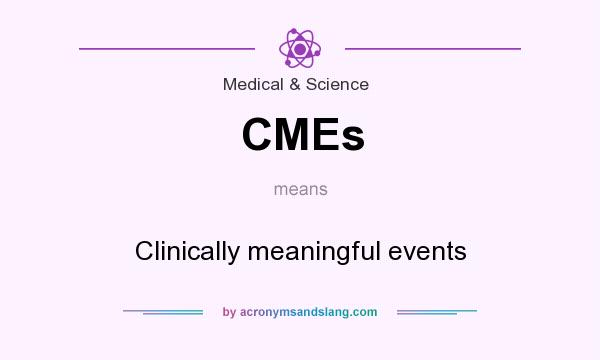 What does CMEs mean? It stands for Clinically meaningful events