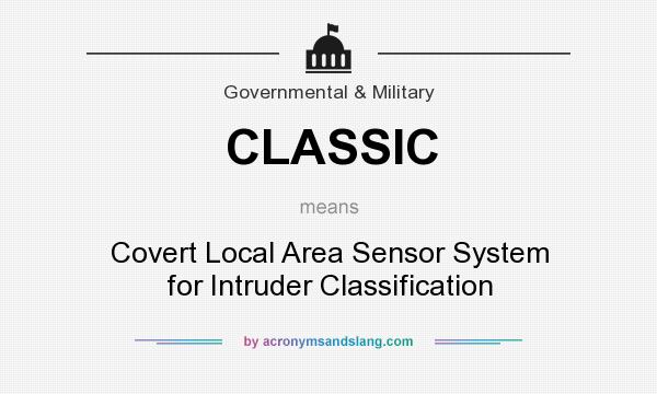 What does CLASSIC mean? It stands for Covert Local Area Sensor System for Intruder Classification