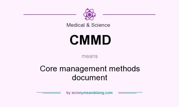 What does CMMD mean? It stands for Core management methods document