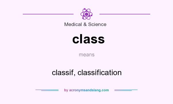 What does class mean? It stands for classif, classification