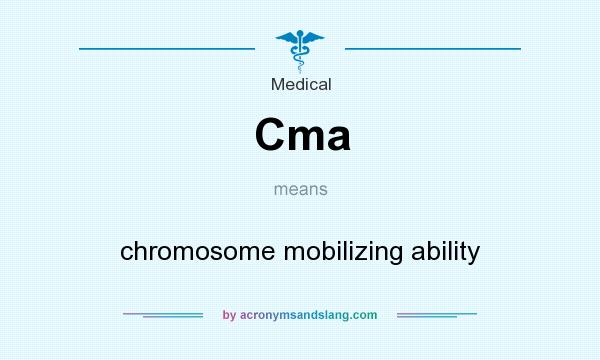 What does Cma mean? It stands for chromosome mobilizing ability