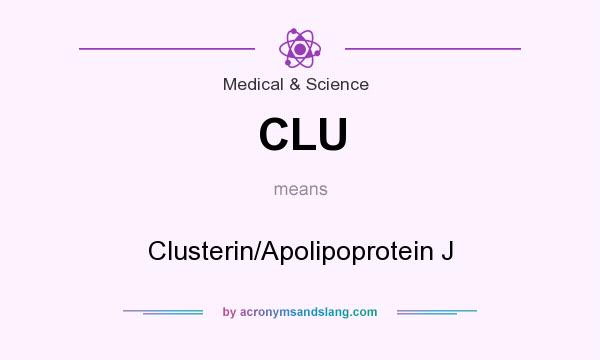 What does CLU mean? It stands for Clusterin/Apolipoprotein J