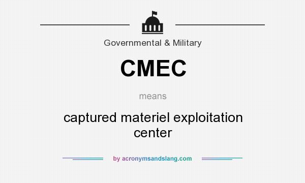 What does CMEC mean? It stands for captured materiel exploitation center