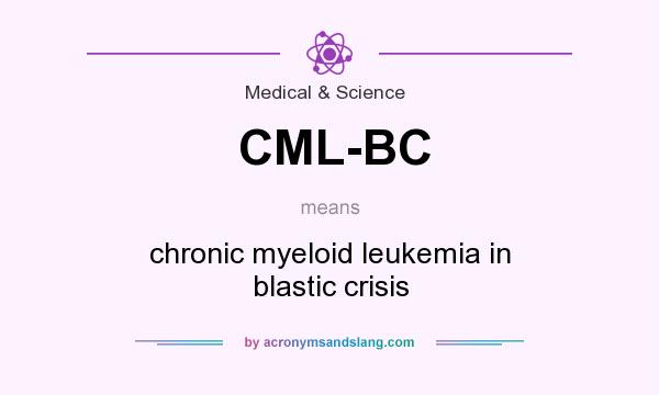 What does CML-BC mean? It stands for chronic myeloid leukemia in blastic crisis