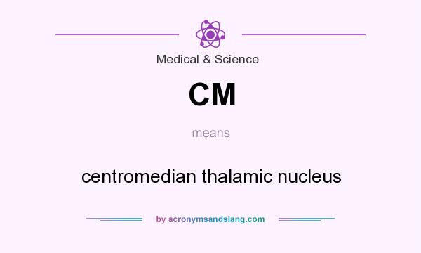 What does CM mean? It stands for centromedian thalamic nucleus