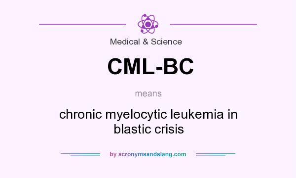 What does CML-BC mean? It stands for chronic myelocytic leukemia in blastic crisis
