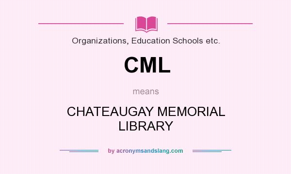 What does CML mean? It stands for CHATEAUGAY MEMORIAL LIBRARY