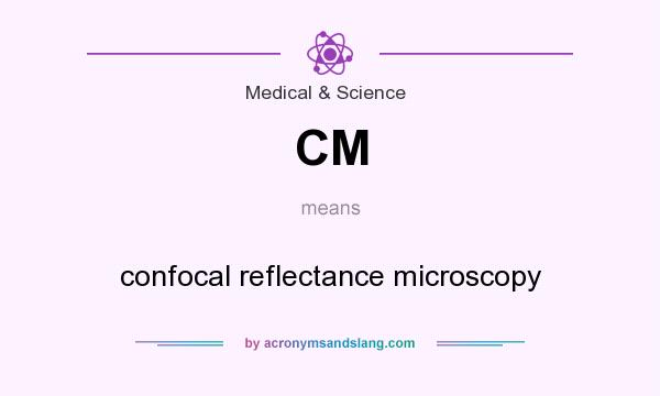 What does CM mean? It stands for confocal reflectance microscopy