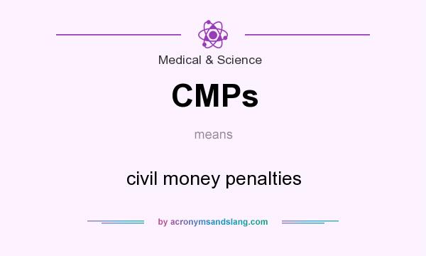 What does CMPs mean? It stands for civil money penalties