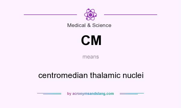 What does CM mean? It stands for centromedian thalamic nuclei