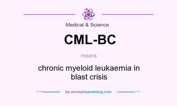 What does CML-BC mean? It stands for chronic myeloid leukaemia in blast crisis