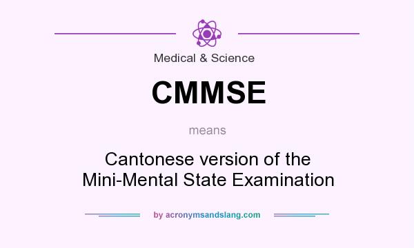 What does CMMSE mean? It stands for Cantonese version of the Mini-Mental State Examination
