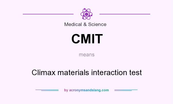 What does CMIT mean? It stands for Climax materials interaction test