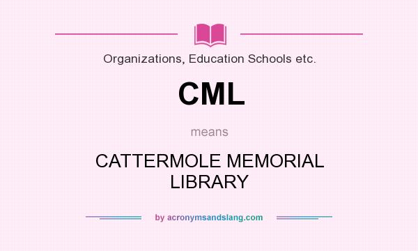 What does CML mean? It stands for CATTERMOLE MEMORIAL LIBRARY