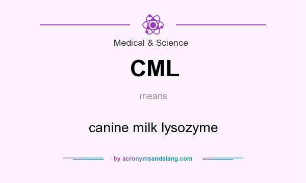 What does CML mean? It stands for canine milk lysozyme
