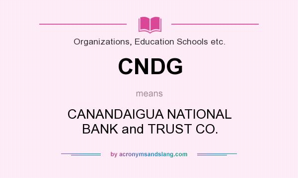 What does CNDG mean? It stands for CANANDAIGUA NATIONAL BANK and TRUST CO.