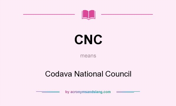 What does CNC mean? It stands for Codava National Council