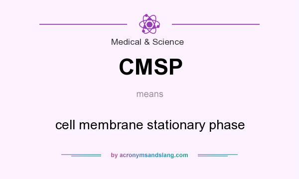 What does CMSP mean? It stands for cell membrane stationary phase