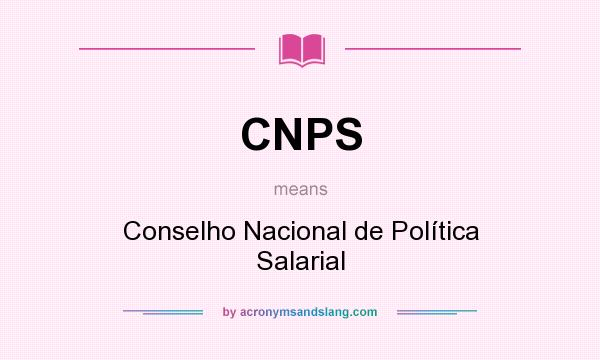 What does CNPS mean? It stands for Conselho Nacional de Política Salarial