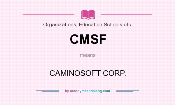 What does CMSF mean? It stands for CAMINOSOFT CORP.