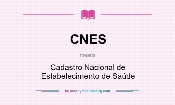 What does CNES mean? It stands for Cadastro Nacional de Estabelecimento de Saúde