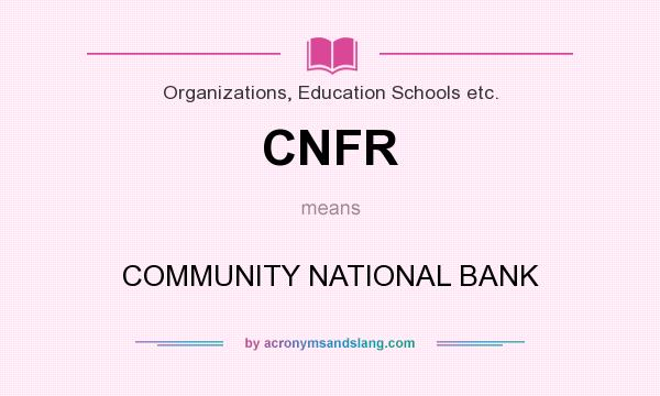 What does CNFR mean? It stands for COMMUNITY NATIONAL BANK