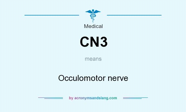 What does CN3 mean? It stands for Occulomotor nerve