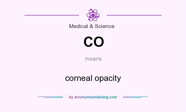 What does CO mean? It stands for corneal opacity